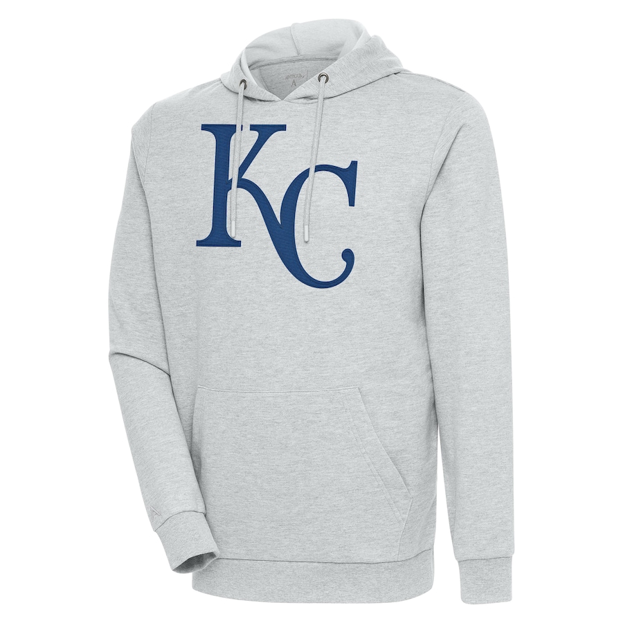 Men's Kansas City Royals Antigua Heather Gray Action Pullover Hoodie