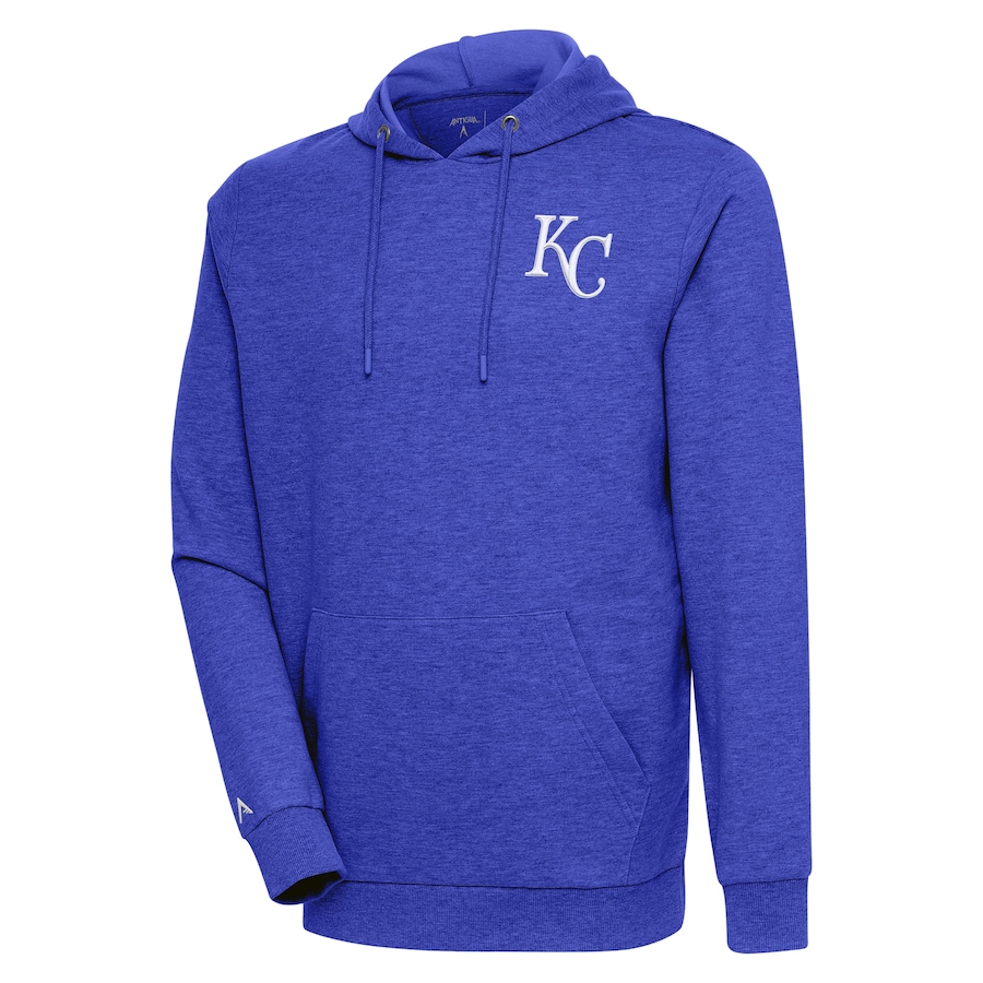 Men's Kansas City Royals Antigua Heather Royal Action Pullover Hoodie