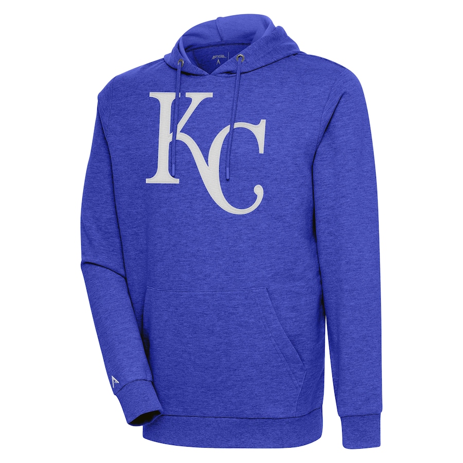 Men's Kansas City Royals Antigua Heather Royal Action Pullover Hoodie
