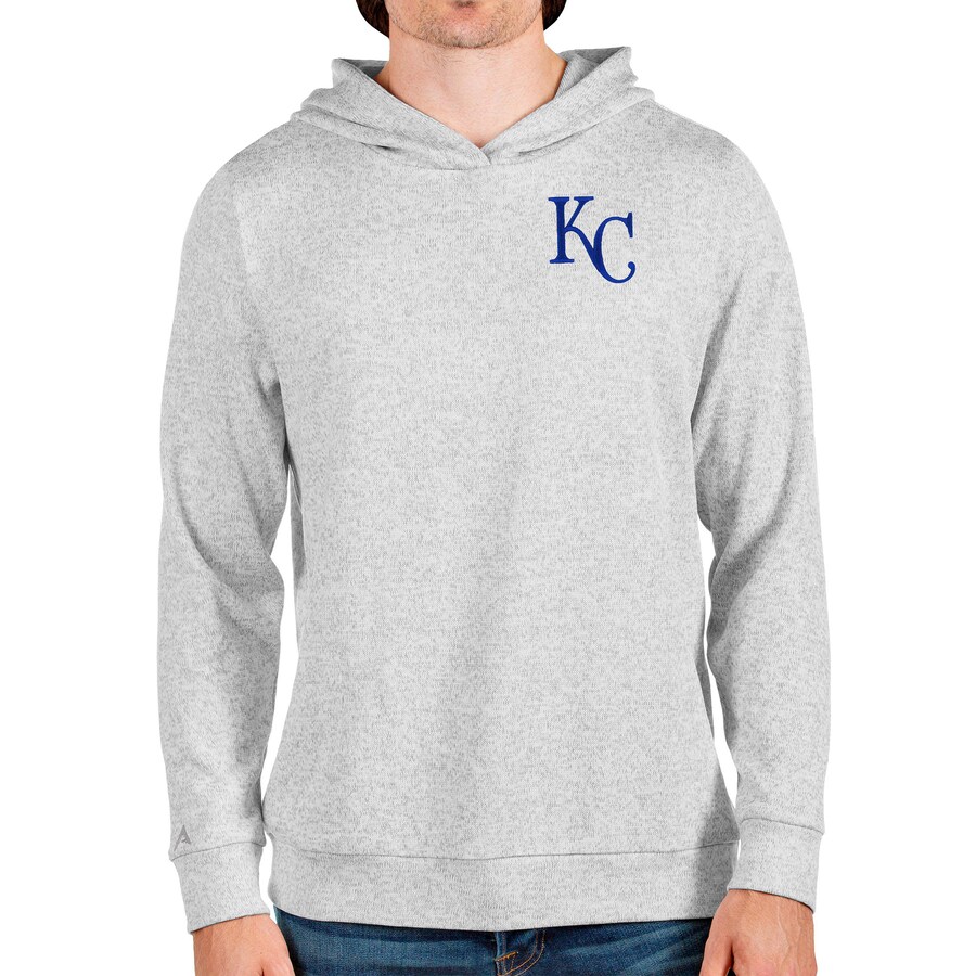 Men's Kansas City Royals Antigua Heathered Gray Absolute Pullover Hoodie