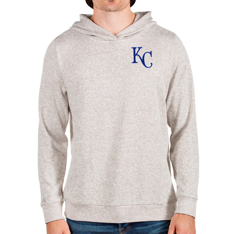 Men's Kansas City Royals Antigua Oatmeal Absolute Pullover Hoodie