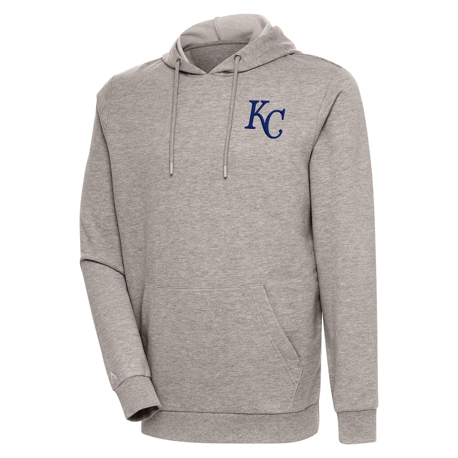 Men's Kansas City Royals Antigua Oatmeal Action Pullover Hoodie