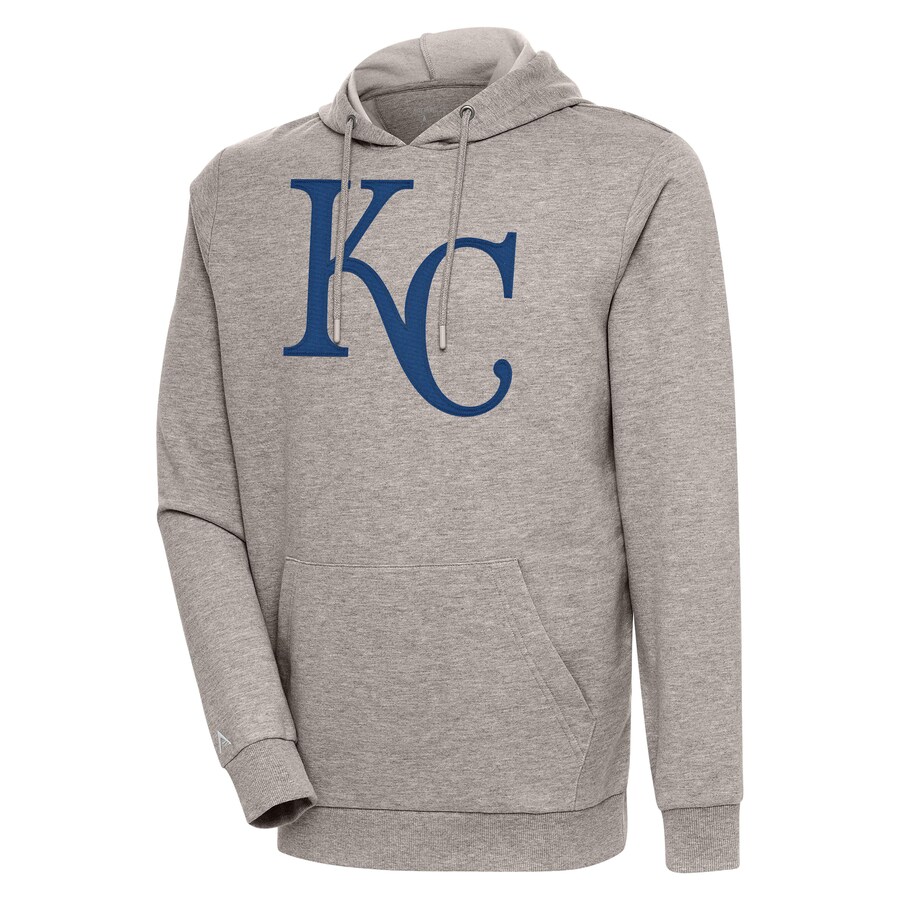 Men's Kansas City Royals Antigua Oatmeal Action Pullover Hoodie