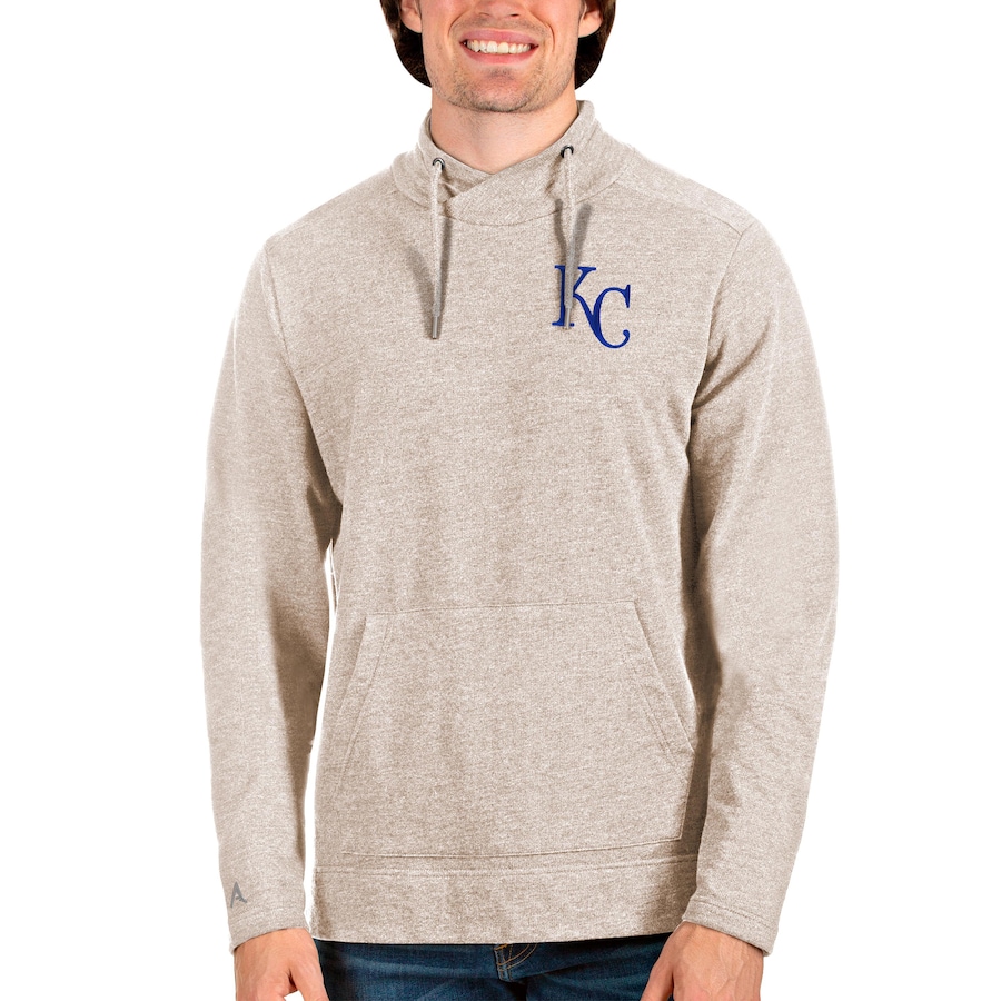 Men's Kansas City Royals Antigua Oatmeal Team Reward Pullover Sweatshirt