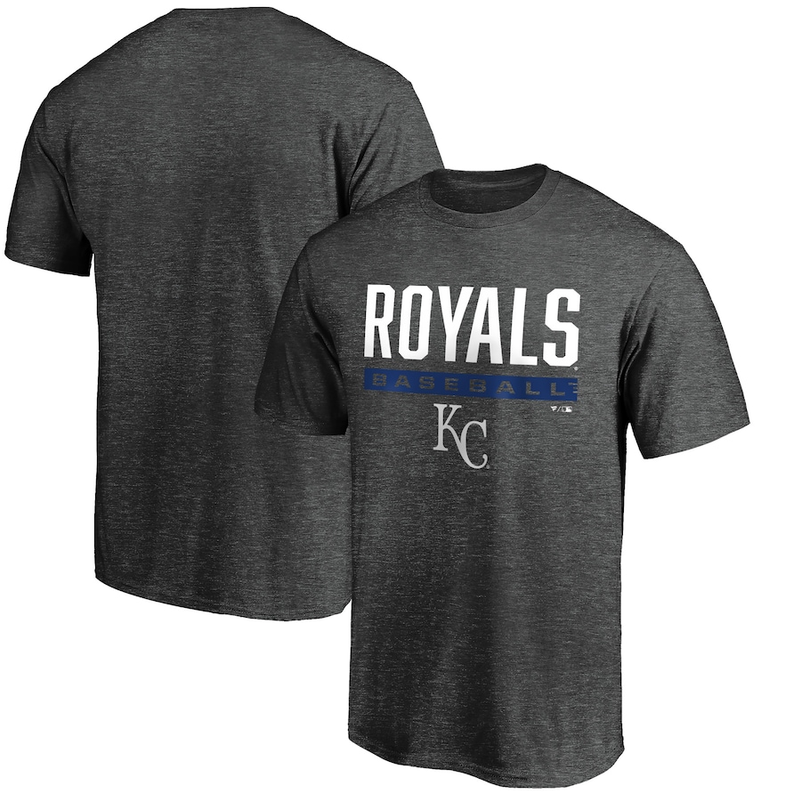 Men's Kansas City Royals Charcoal Win Stripe Logo T-Shirt