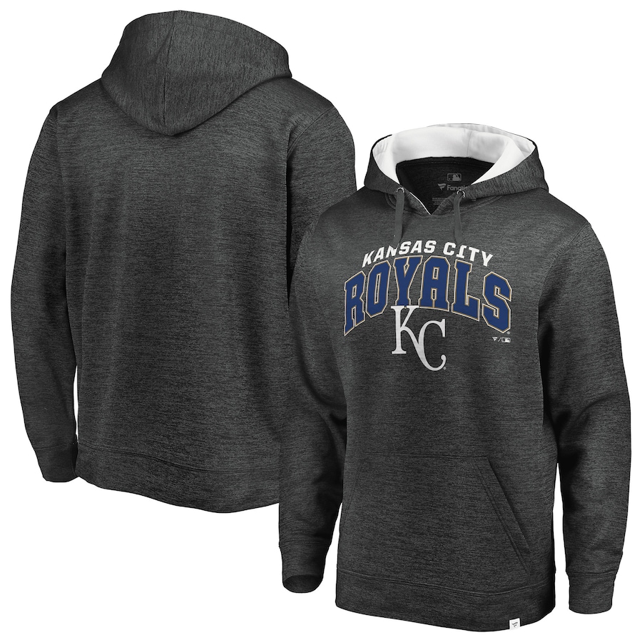 Men's Kansas City Royals Gray Steady Fleece Pullover Hoodie