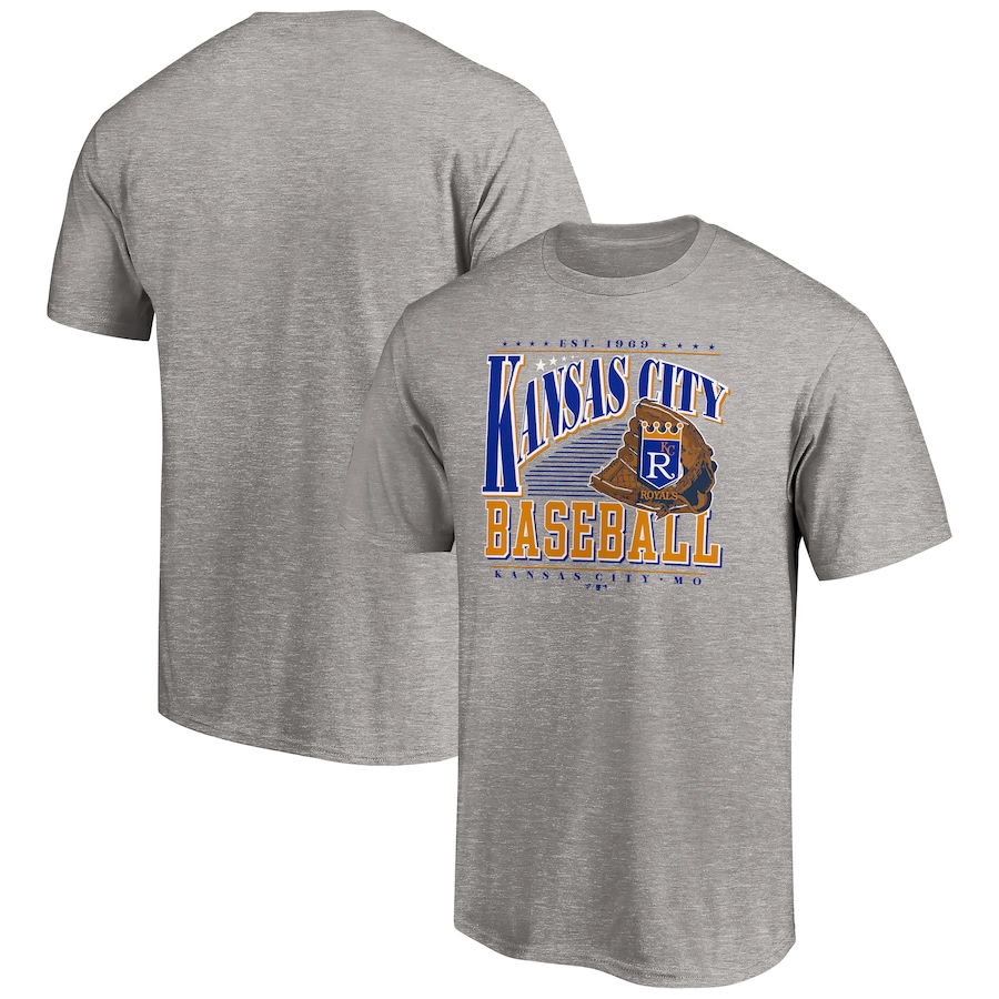 Men's Kansas City Royals Heather Gray Cooperstown Collection Winning Time T-Shirt Men's Kansas City Royals Heather Gray Cooperstown Collection Winning Time T-Shirt