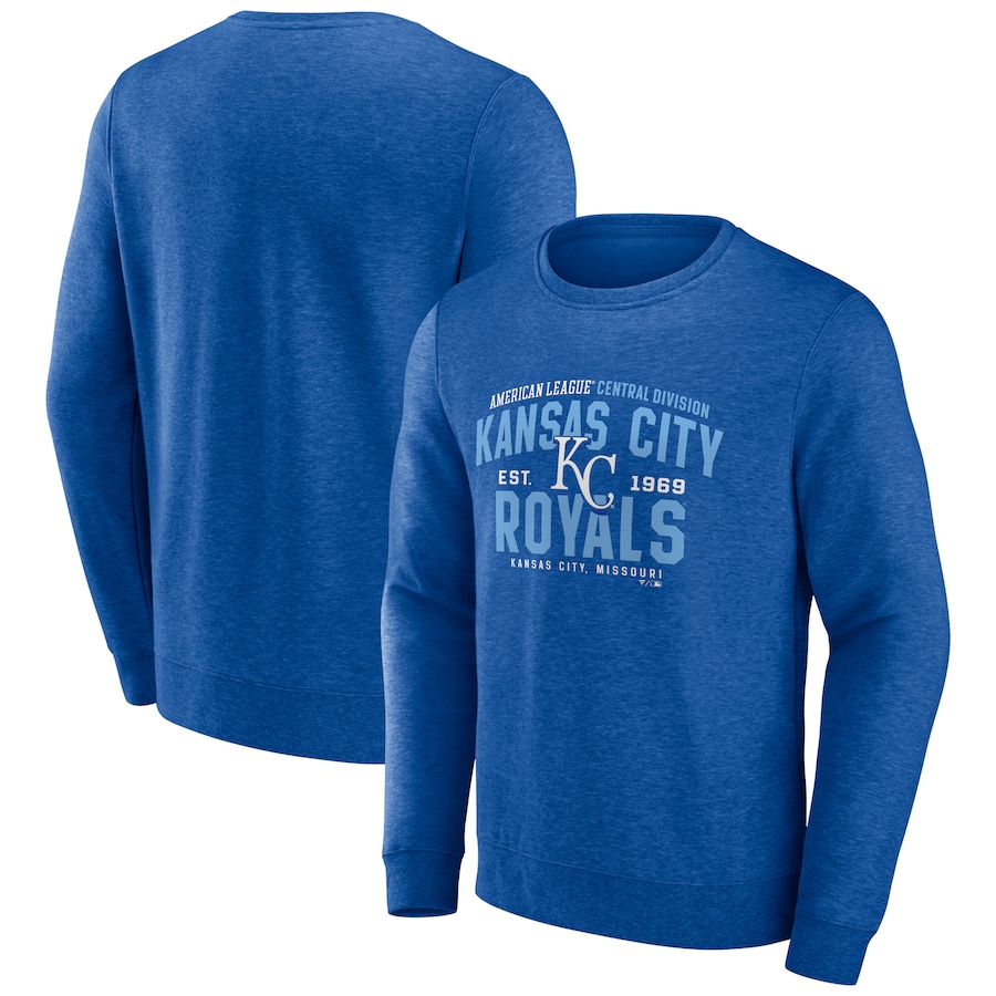 Men's Kansas City Royals Heathered Royal Classic Move Pullover Sweatshirt Men's Kansas City Royals Heathered Royal Classic Move Pullover Sweatshirt