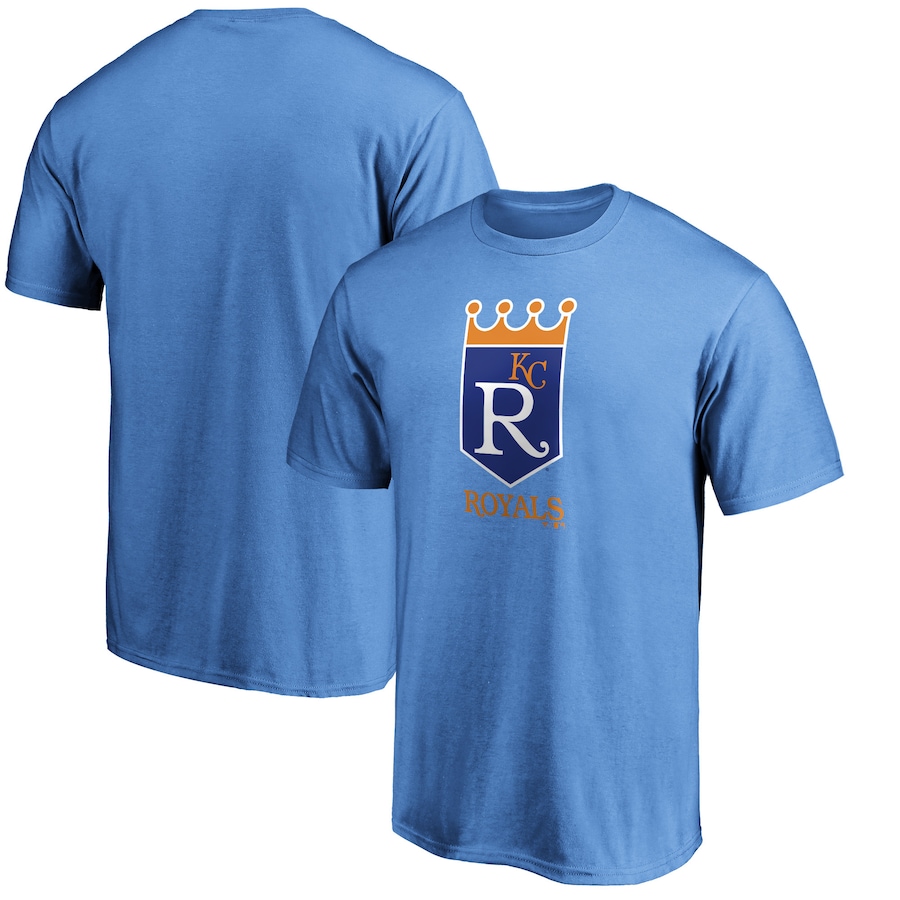 Men's Kansas City Royals Light Blue Cooperstown Collection Forbes Team Logo T-Shirt Men's Kansas City Royals Light Blue Cooperstown Collection Forbes Team Logo T-Shirt