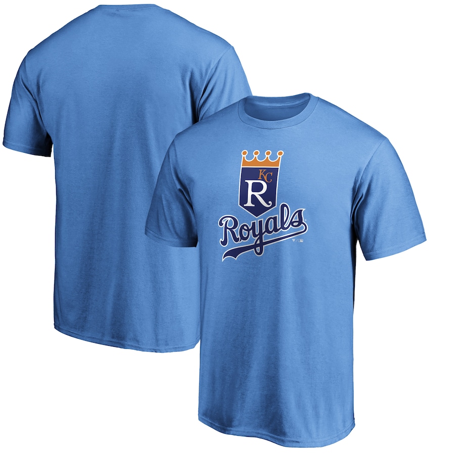 Men's Kansas City Royals Light Blue Cooperstown Collection Huntington Logo T-Shirt Men's Kansas City Royals Light Blue Cooperstown Collection Huntington Logo T-Shirt