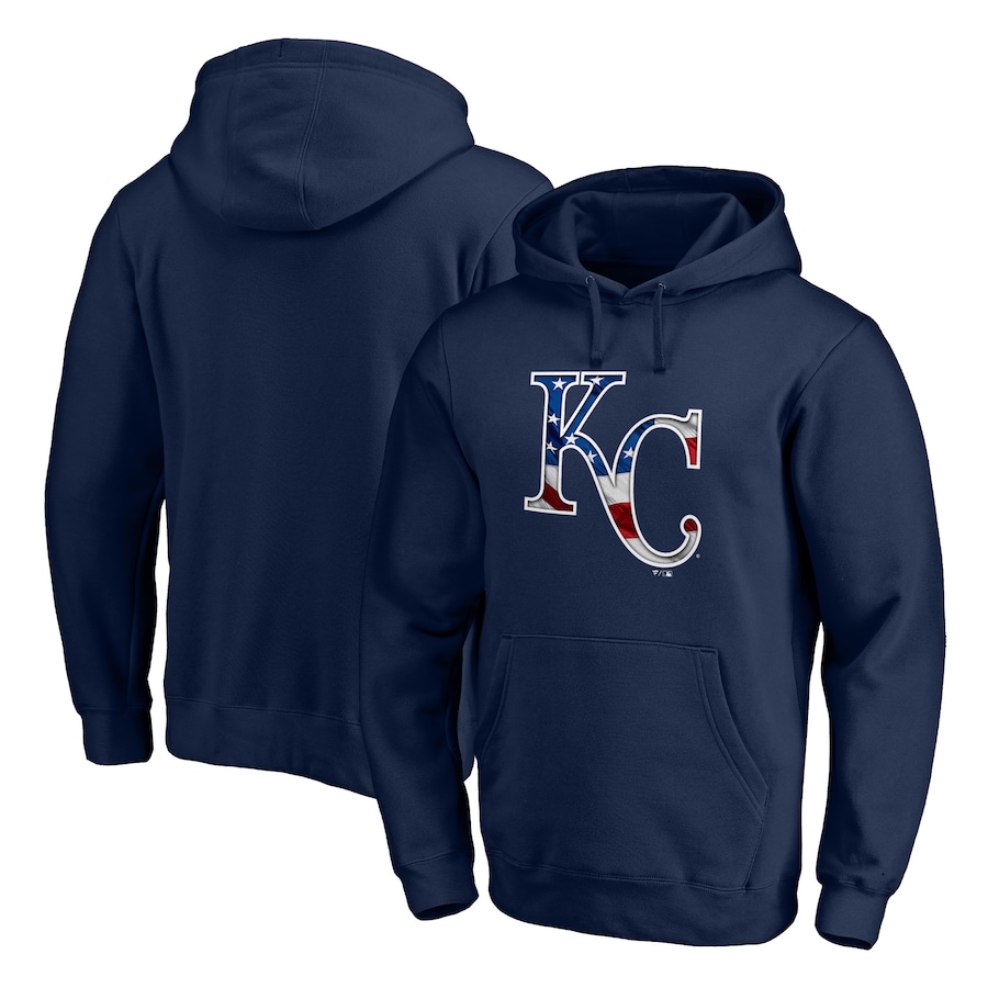 Men's Kansas City Royals Navy Banner Wave Pullover Hoodie