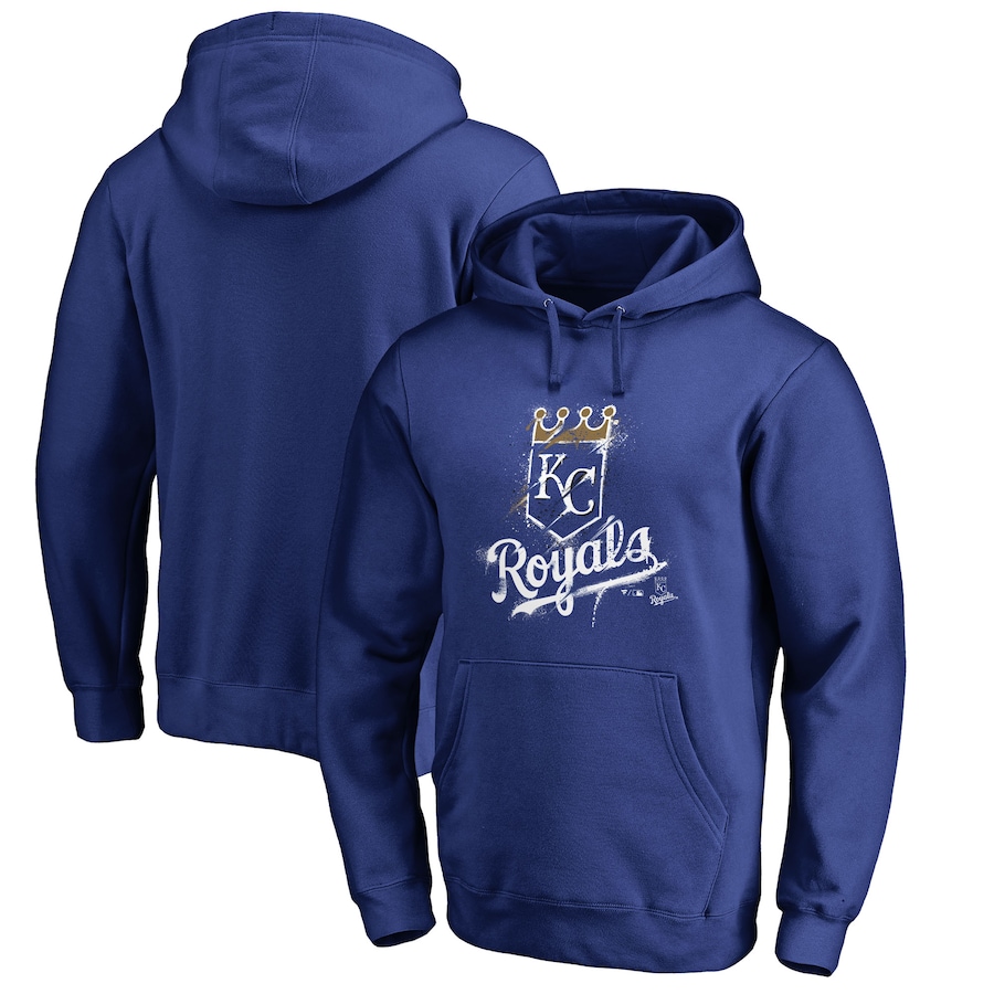 Men's Kansas City Royals Royal Splatter Logo Pullover Hoodie