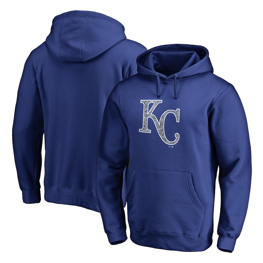Men's Kansas City Royals Royal Static Logo Pullover Hoodie