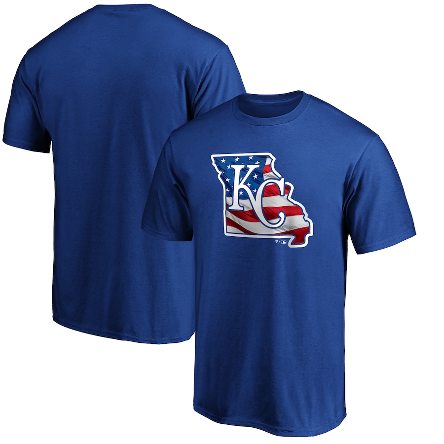 Men's Kansas City Royals Royal Team Banner State T-Shirt Men's Kansas City Royals Royal Team Banner State T-Shirt