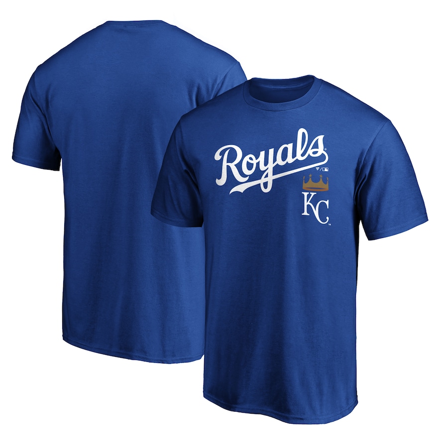 Men's Kansas City Royals Royal Team Logo Lockup T-Shirt Men's Kansas City Royals Royal Team Logo Lockup T-Shirt