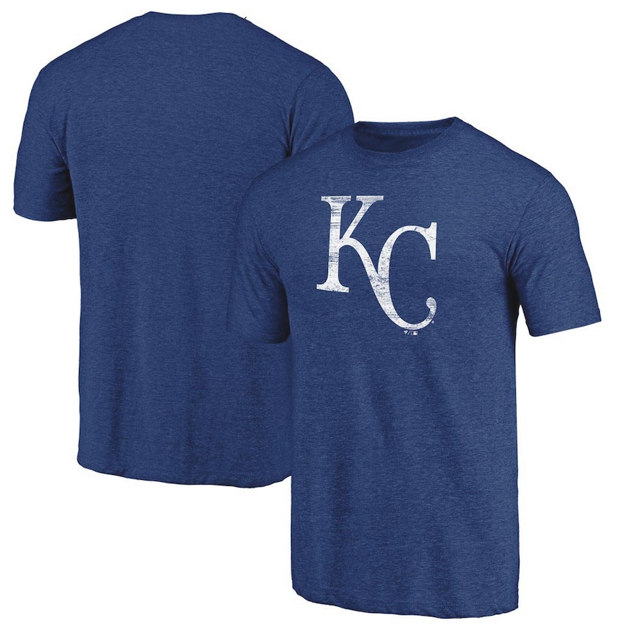 Men's Kansas City Royals Royal Weathered Official Logo Tri-Blend T-Shirt