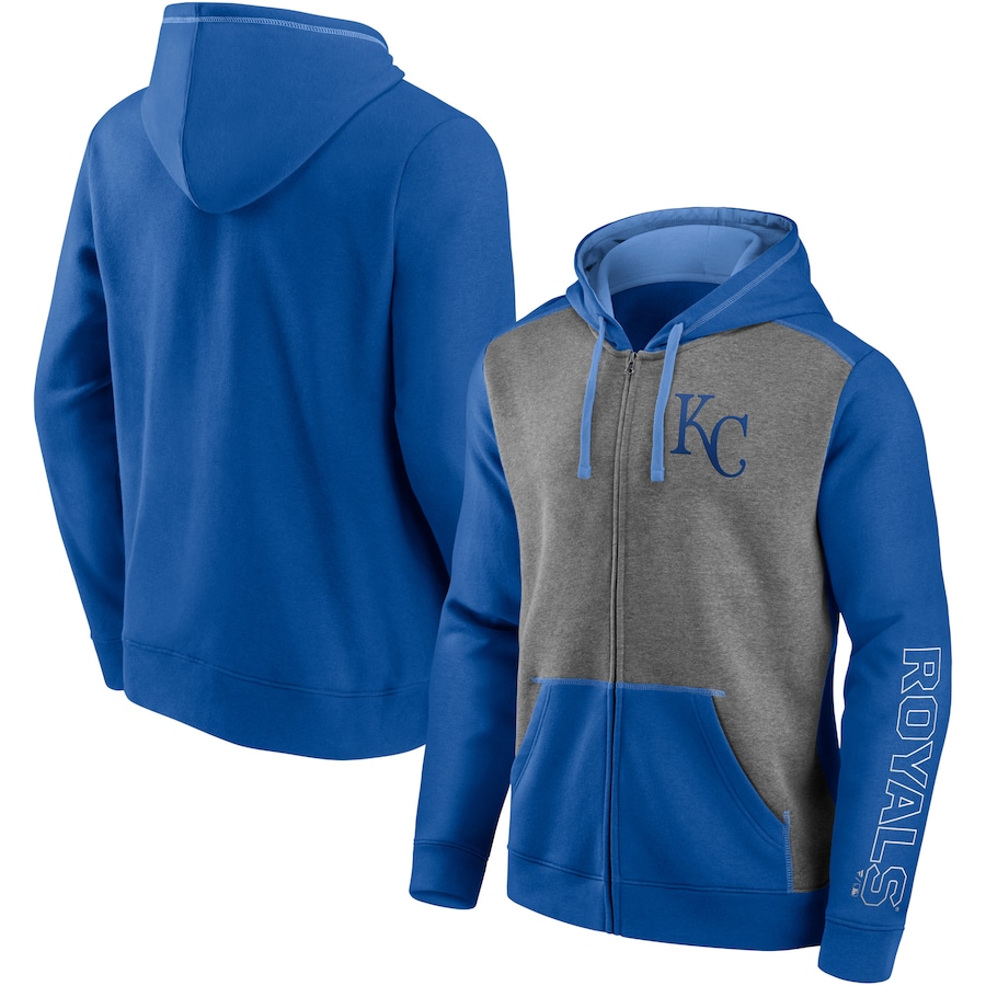 Men's Kansas City Royals Royal/Light Blue Expansion Team Full-Zip Hoodie Men's Kansas City Royals Royal/Light Blue Expansion Team Full-Zip Hoodie