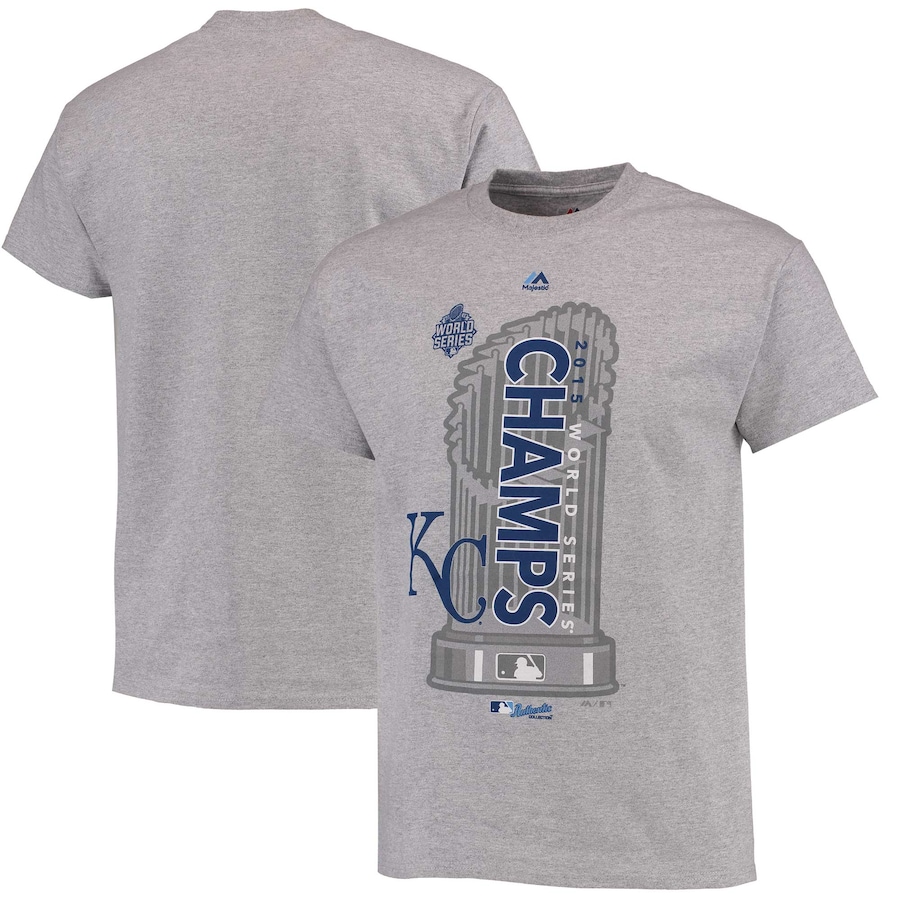 Men's Kansas City Royals Majestic Steel 2015 World Series Champions Locker Room T-Shirt Men's Kansas City Royals Majestic Steel 2015 World Series Champions Locker Room T-Shirt
