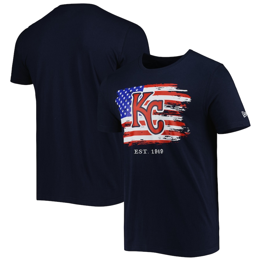 Men's Kansas City Royals New Era Navy 4th of July Jersey T-Shirt Men's Kansas City Royals New Era Navy 4th of July Jersey T-Shirt