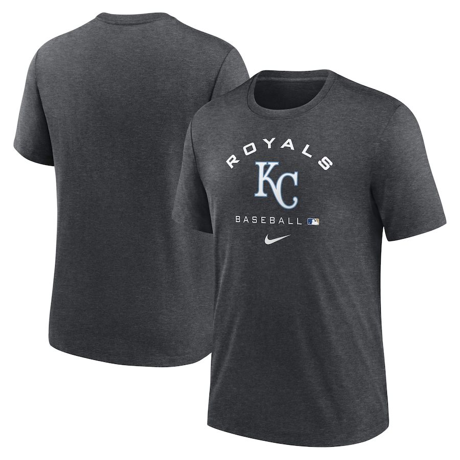 Men's Kansas City Royals Nike Heathered Charcoal Authentic Collection Tri-Blend Performance T-Shirt Men's Kansas City Royals Nike Heathered Charcoal Authentic Collection Tri-Blend Performance T-Shirt