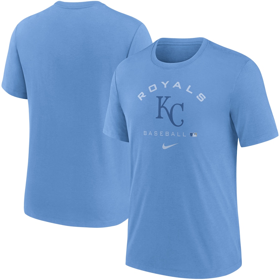 Men's Kansas City Royals Nike Light Blue Authentic Collection Tri-Blend Performance T-Shirt Men's Kansas City Royals Nike Light Blue Authentic Collection Tri-Blend Performance T-Shirt
