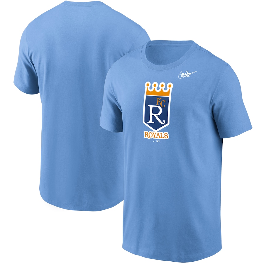 Men's Kansas City Royals Nike Light Blue Cooperstown Collection Logo T-Shirt Men's Kansas City Royals Nike Light Blue Cooperstown Collection Logo T-Shirt