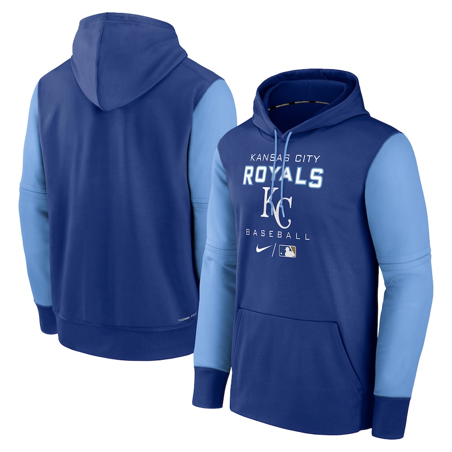 Men's Kansas City Royals Nike Royal/Light Blue Authentic Collection Performance Hoodie