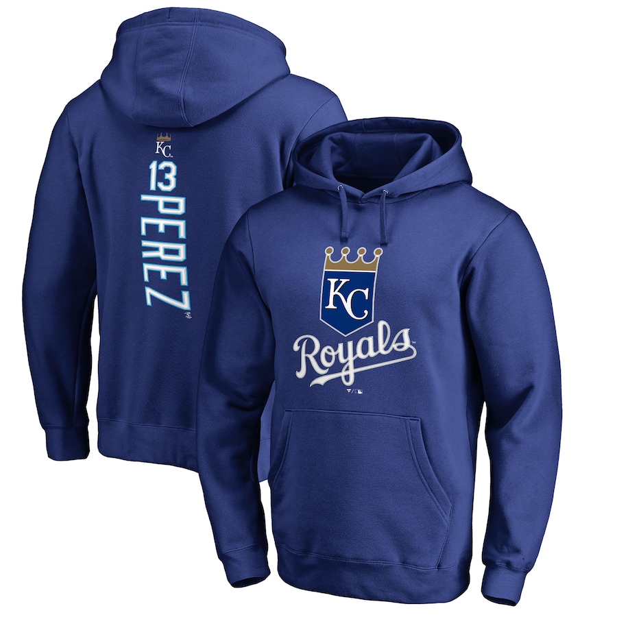 Men's Kansas City Royals Salvador Perez Royal Backer Pullover Hoodie