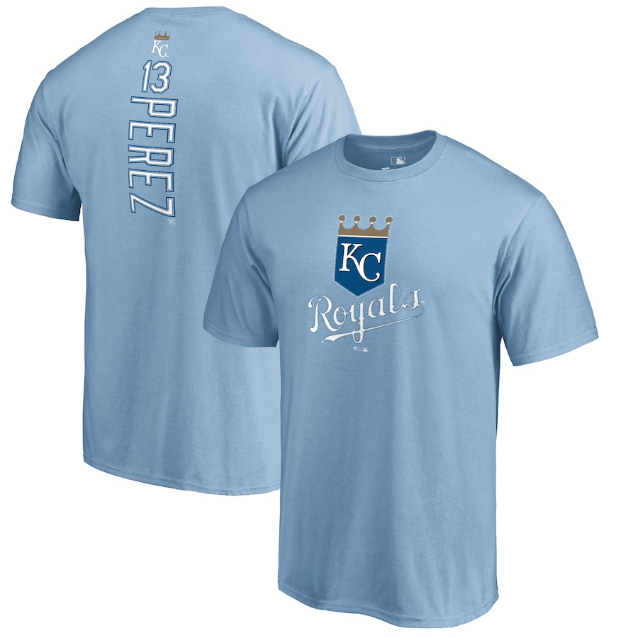 Men's Kansas City Royals Salvador Perez Light Blue Backer T-Shirt Men's Kansas City Royals Salvador Perez Light Blue Backer T-Shirt