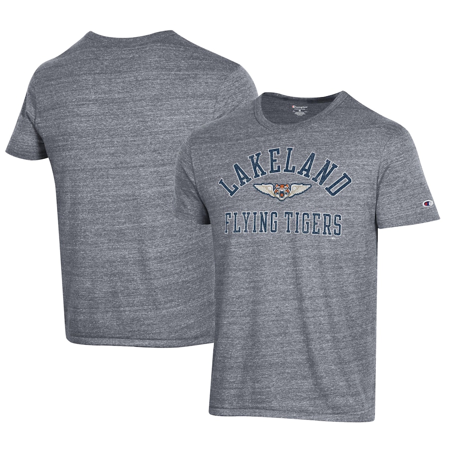 Men's Lakeland Flying Tigers Champion Gray Ultimate Tri-Blend T-Shirt