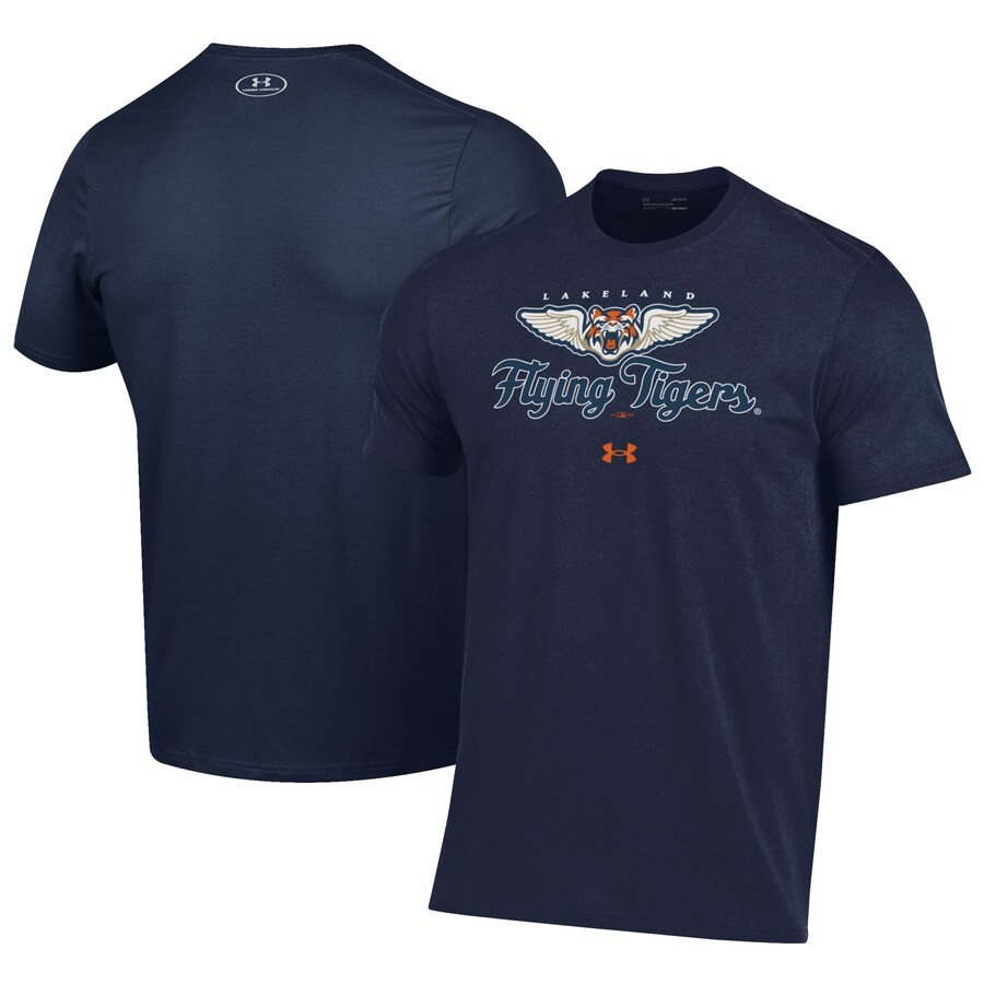 Men's Lakeland Flying Tigers Under Armour Navy Performance T-Shirt