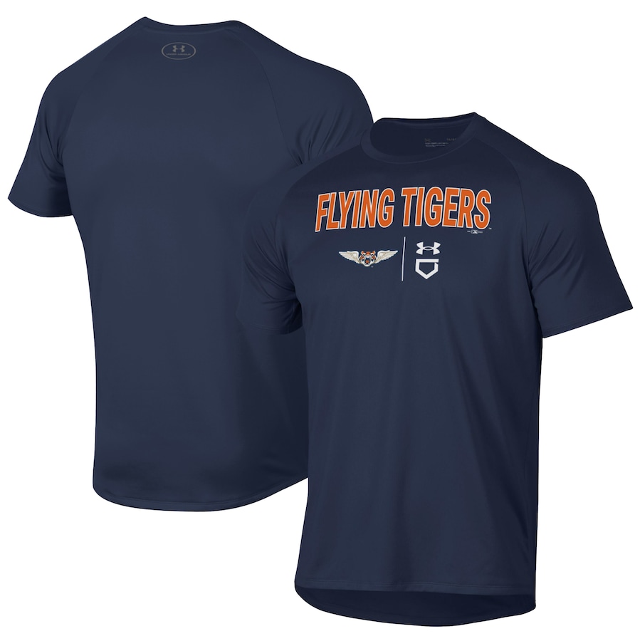 Men's Lakeland Flying Tigers Under Armour Navy Tech T-Shirt