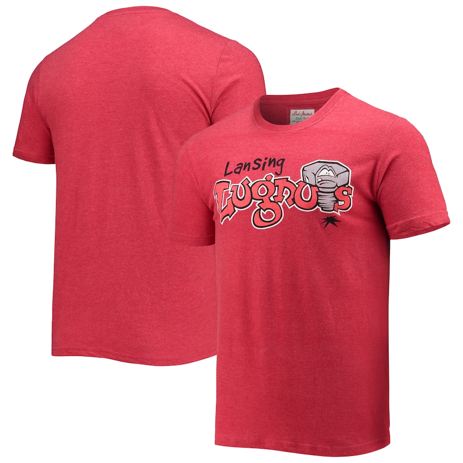 Men's Lansing Lugnuts American Needle Red T-Shirt Men's Lansing Lugnuts American Needle Red T-Shirt