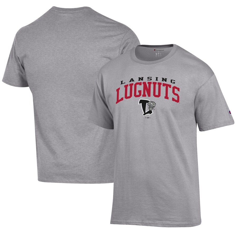 Men's Lansing Lugnuts Champion Gray Jersey T-Shirt
