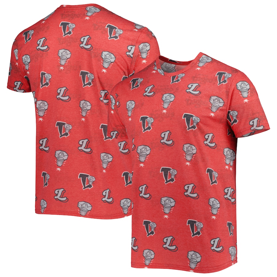 Men's Lansing Lugnuts Red Allover Print Crafted T-Shirt