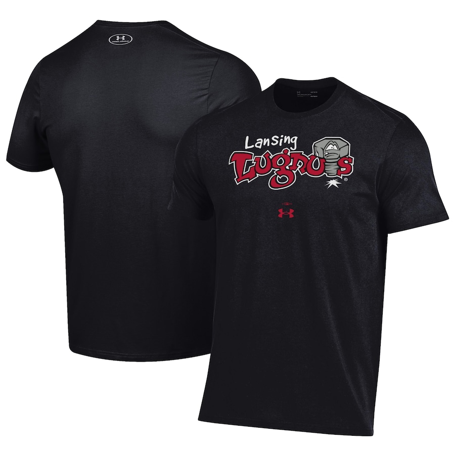 Men's Lansing Lugnuts Under Armour Black Performance T-Shirt