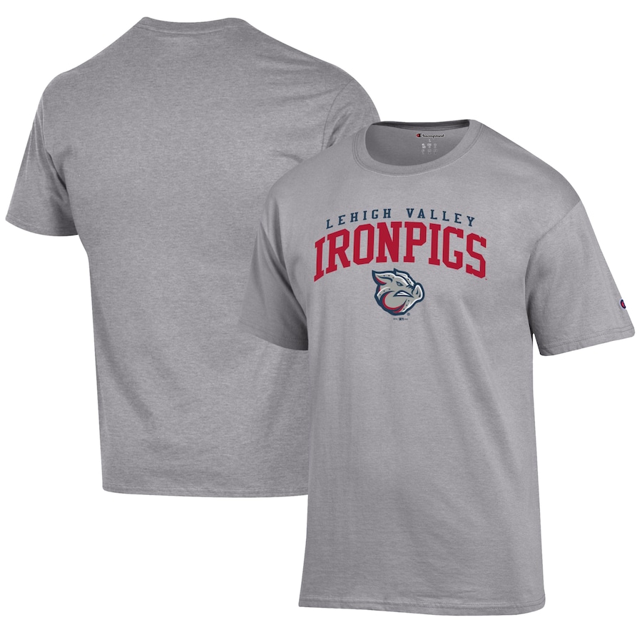 Men's Lehigh Valley IronPigs Champion Gray Jersey T-Shirt Men's Lehigh Valley IronPigs Champion Gray Jersey T-Shirt