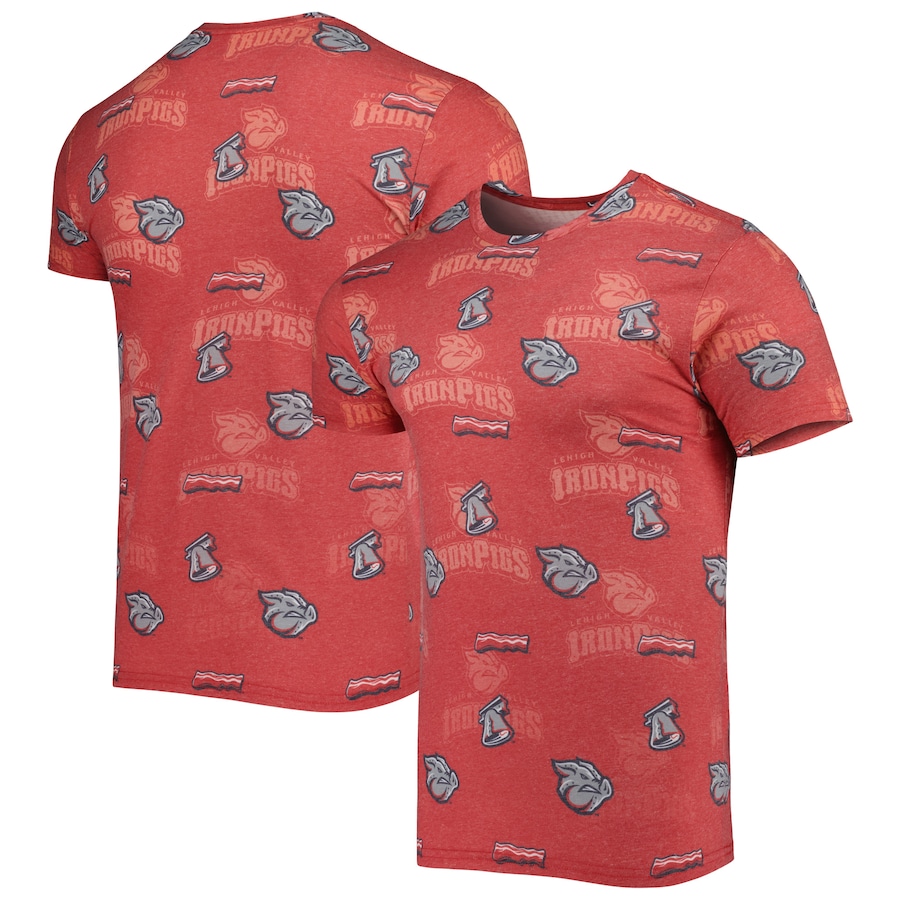 Men's Lehigh Valley IronPigs Red Allover Print Crafted T-Shirt Men's Lehigh Valley IronPigs Red Allover Print Crafted T-Shirt
