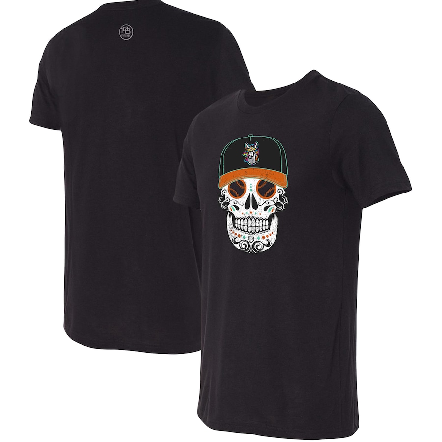 Men's Llamas de Hickory Black Copa de la Diversion Sugar Skull Tri-Blend T-Shirt Men's Llamas de Hickory Black Copa de la Diversion Sugar Skull Tri-Blend T-Shirt