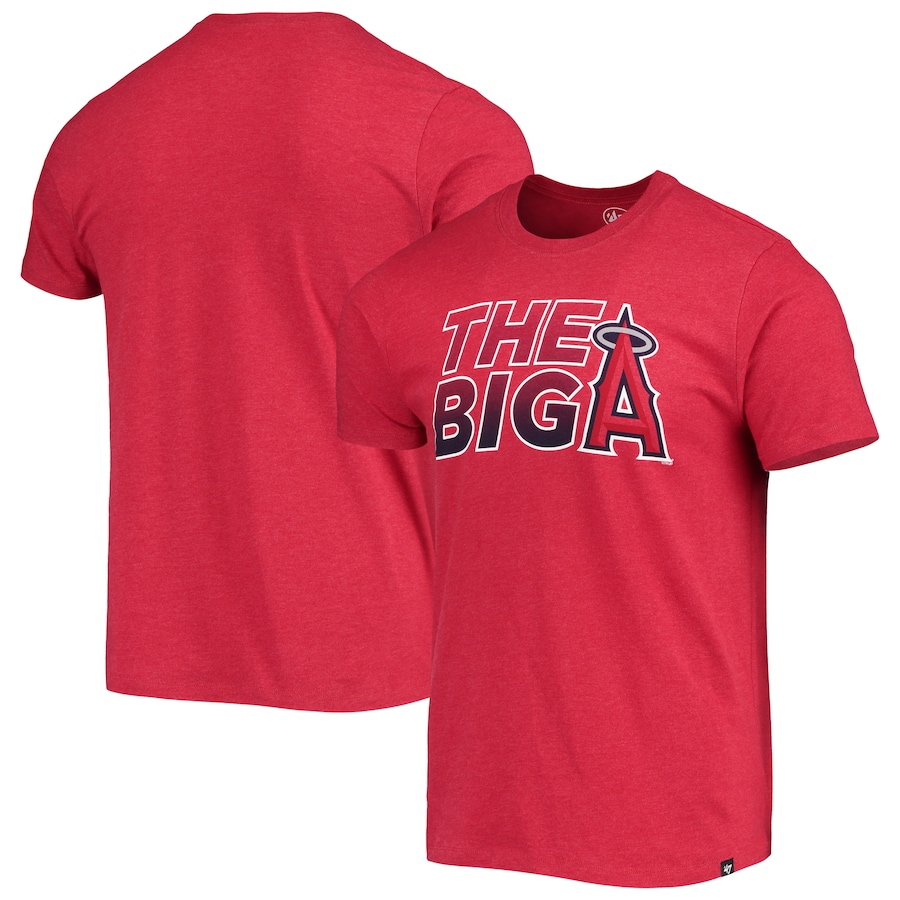 Men's Los Angeles Angels '47 Heathered Heather Red Localized Super Rival T-Shirt Men's Los Angeles Angels '47 Heathered Heather Red Localized Super Rival T-Shirt
