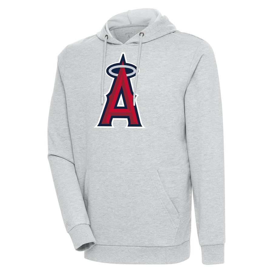 Men's Los Angeles Angels Antigua Heather Gray Action Pullover Hoodie