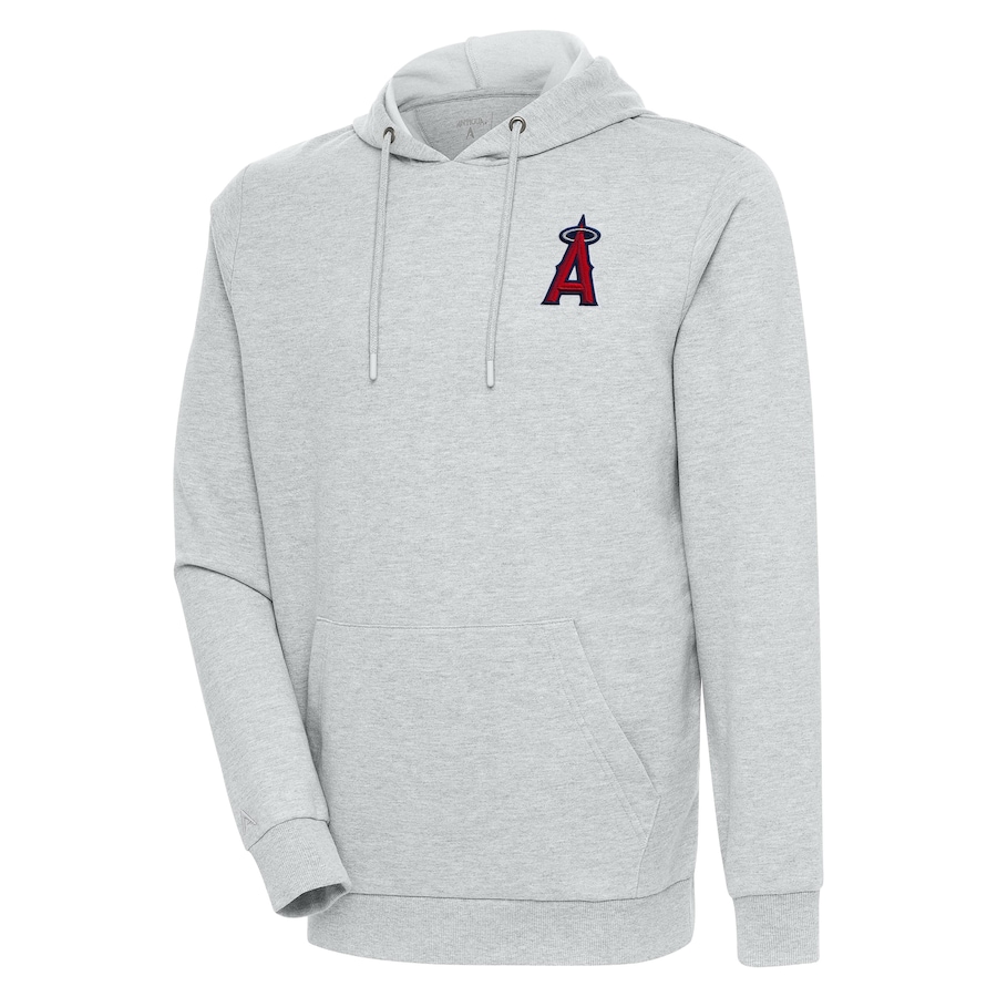 Men's Los Angeles Angels Antigua Heather Gray Action Pullover Hoodie