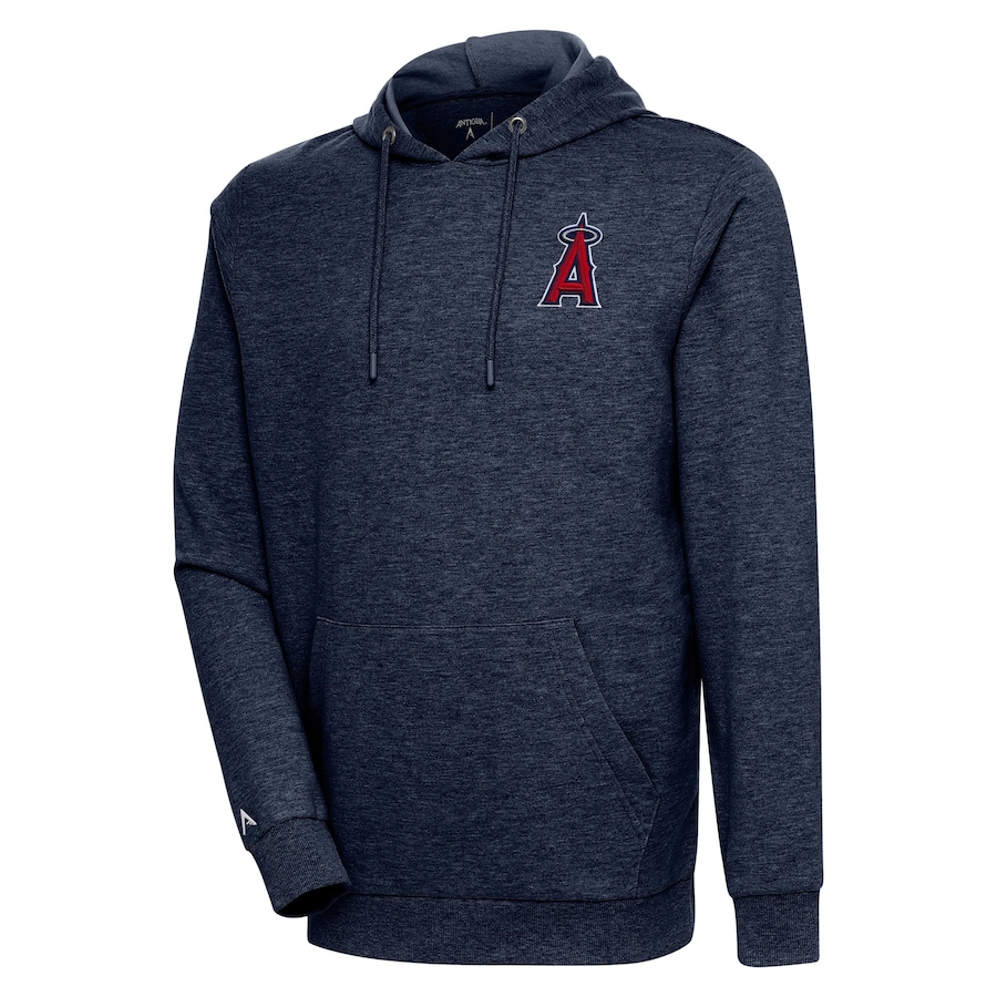 Men's Los Angeles Angels Antigua Heather Navy Action Pullover Hoodie