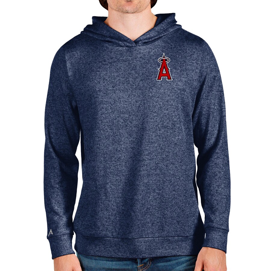 Men's Los Angeles Angels Antigua Heathered Navy Absolute Pullover Hoodie