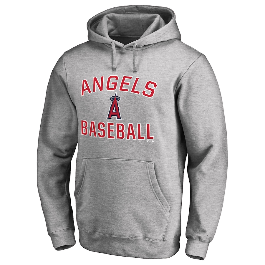 Men's Los Angeles Angels Ash Victory Arch Pullover Hoodie