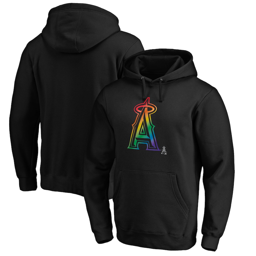 Men's Los Angeles Angels Black Team Pride Logo Pullover Hoodie Men's Los Angeles Angels Black Team Pride Logo Pullover Hoodie
