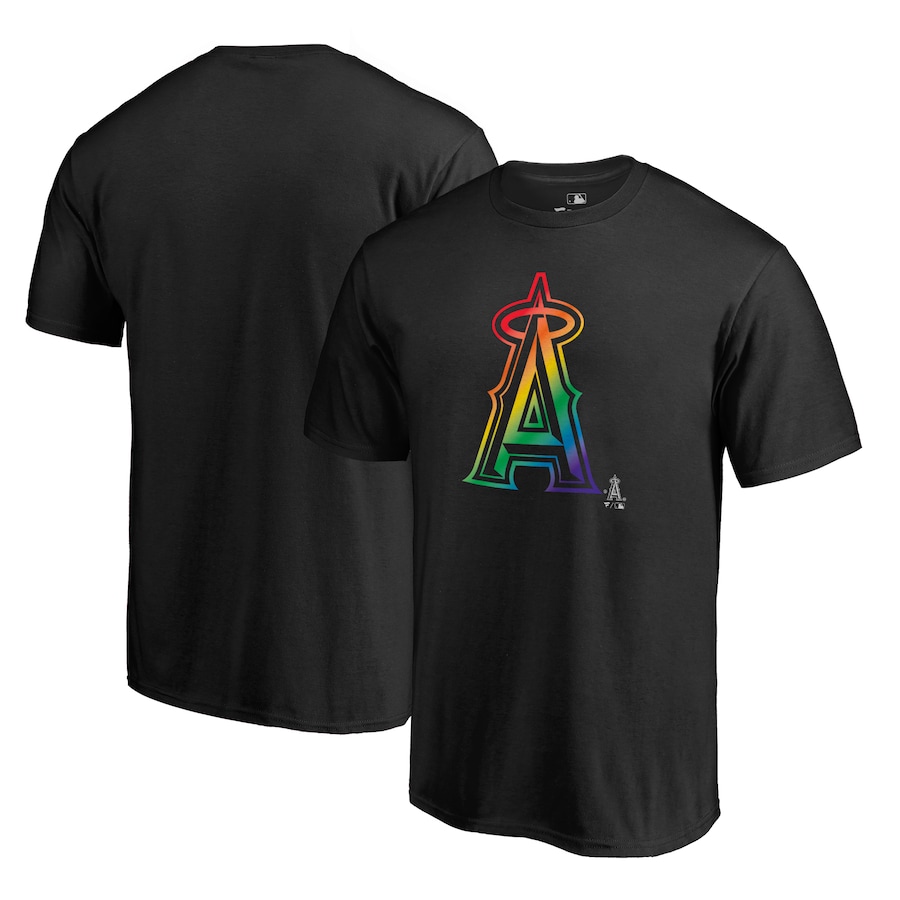 Men's Los Angeles Angels Black Team Pride Logo T-Shirt Men's Los Angeles Angels Black Team Pride Logo T-Shirt