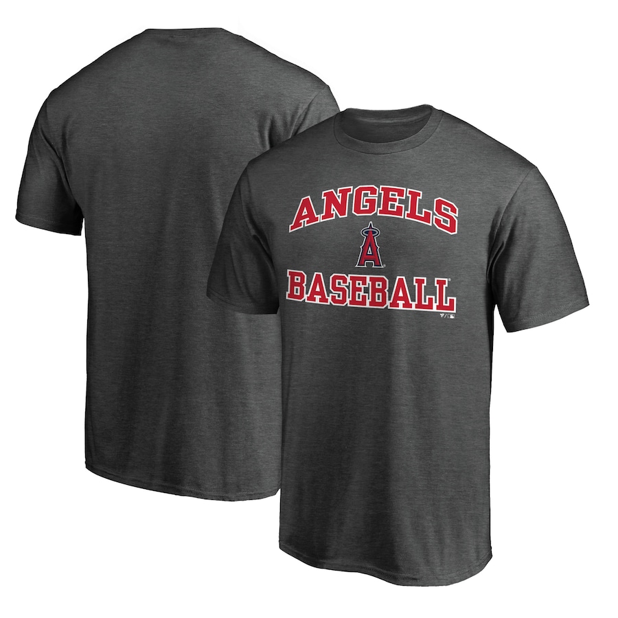 Men's Los Angeles Angels Charcoal Heart and Soul T-Shirt Men's Los Angeles Angels Charcoal Heart and Soul T-Shirt