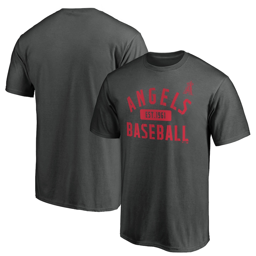Men's Los Angeles Angels Charcoal Team Primary Pill T-Shirt