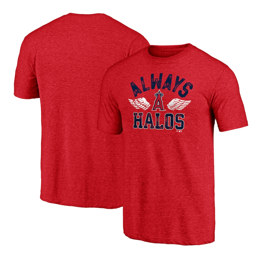 Men's Los Angeles Angels Heathered Red Hometown Tri-Blend T-Shirt Men's Los Angeles Angels Heathered Red Hometown Tri-Blend T-Shirt